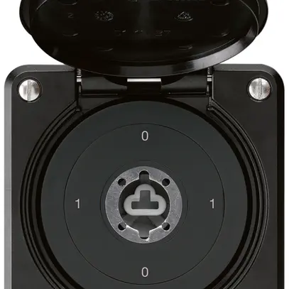 Interruttore a chiave INC robusto IP55 con copertura senza cilindro S0/2P nero 