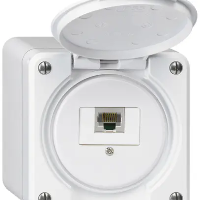 Scatola di raccordo AP robusto IP55 bianco 1×RJ45/s 