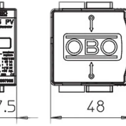 Parasurtension Bettermann V25 1L 450V partie supérieure 