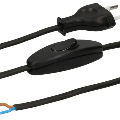 Câble de raccordement MH PVC 2.5A 230V 2×0.75mm² T26-libre a.interrupteur 2m no 