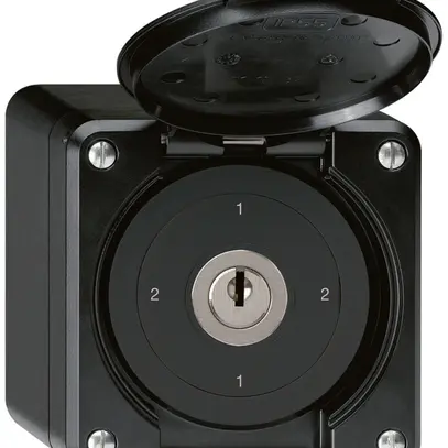 Interrupteur à clé AP avec clapet robusto IP55 S3/1P noir 