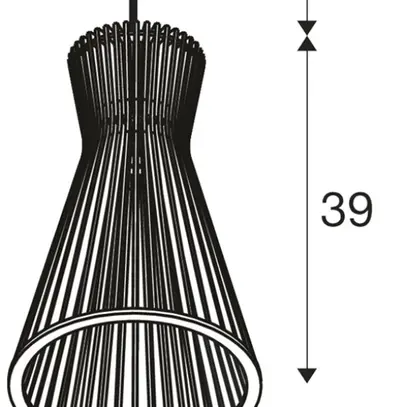 Pendelleuchte SLV WUD conical E27 1×60W direkt Ø250mm braun 