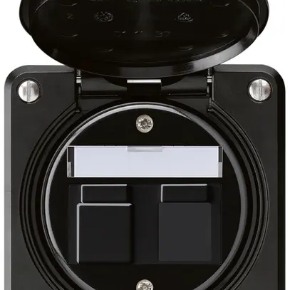 Kit de montage ENC robusto IP55 plat noir pour 2×Keystone 