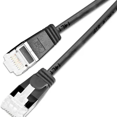 Cavo patch SLIM: 25cm, nero, 50 pezzi Cat.6A, U/FTP, jack non infrangibile 