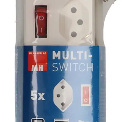 Presa multipla MAX HAURI Multi-Switch 10A 6×interrutt.5×T13 1×USB-A 2×USB-C bi 