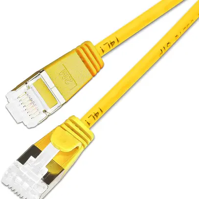 SLIM Câbles patch: 50cm, jaune, 90-Pack Cat.6A, U/FTP, LSOH, jack non sécable 