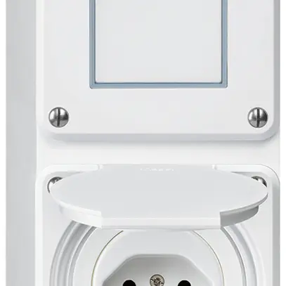 Combinaison AP Hager robusto I-I verticale 3/1L+type 13, blanc 