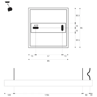 Luminaire suspendu LED SLV GLENOS PD 85W 6600lm 4000K 2m noir 