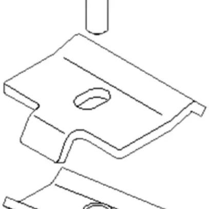 Pezzo di fissaggio 45×43mm per canale multi Lanz A4 
