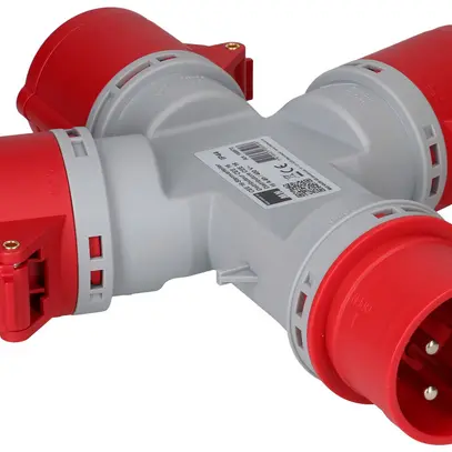 Deviatore incrociato MH 1×spina CEE 16A 3×presa CEE 16A rosso 400V IP44 
