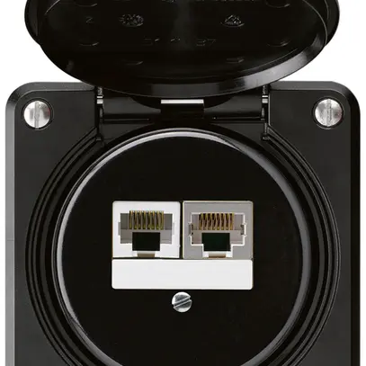 Scatola di raccordo INC robusto IP55 nero 1×RJ45/s 1×RJ45/u separate 