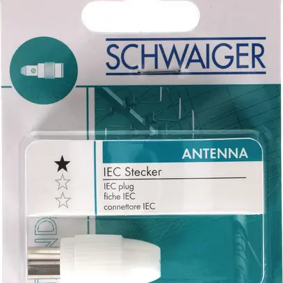 Fiche coaxiale CEI Schwaiger KST11 532 75Ω Ø4…7.5mm blanc 