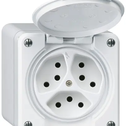 Prise AP robusto 3×type 13/1 blanc 