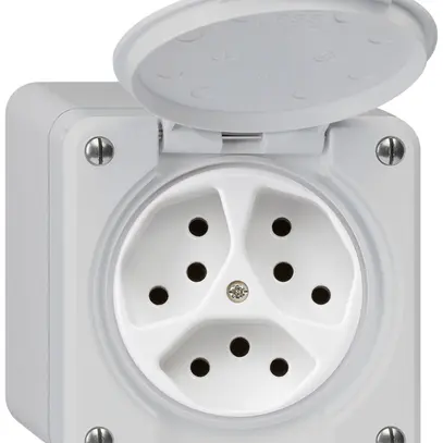 Presa AP robusto 3×tipo 13 grigio 