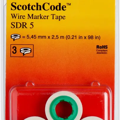 Nachfüllrolle 3M SDR-5 für Kabelmarkierer ScotchCode (3 Stück) 