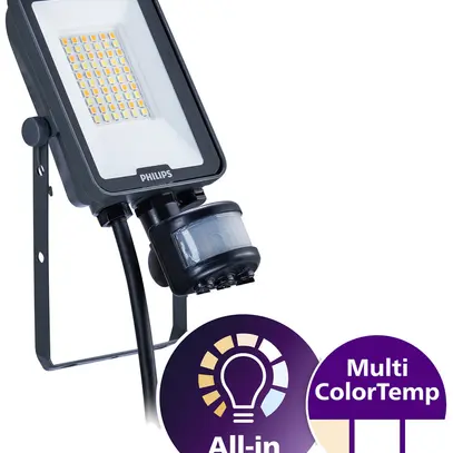 Projecteur LED Philips Ledinaire PIR SEN 20W 2400lm 830/840/865 IP65 110° 181×97 