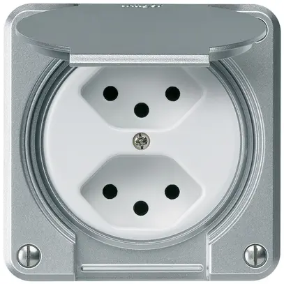 Presa INC robusto 2×tipo 13 alluminio 