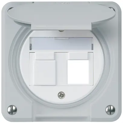 Kit de montage ENC robusto IP55 plat gris pour 2×Keystone 