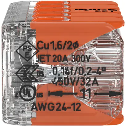 Borne de connexion WAGO 10L 0.14…4mm² avec levier ora transparent 