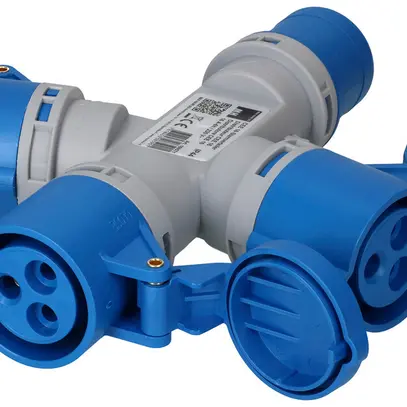Deviatore incrociato MH 1×spina CEE 16A 3×presa CEE 16A blu 230V IP44 