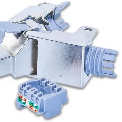 Connector RJ45 à montable sur le terrain toolless, introduction droite 