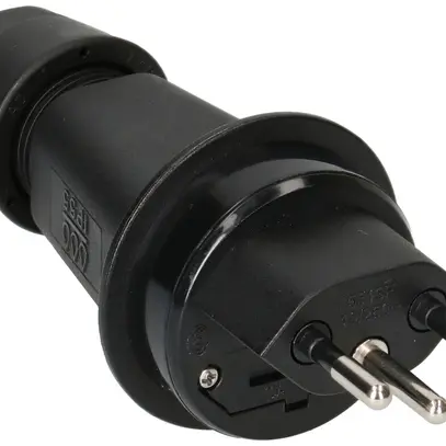 Spina mobile tipo 13 MAX HAURI 10A 250V con fusibile Ø5×20mm IP55 nero 