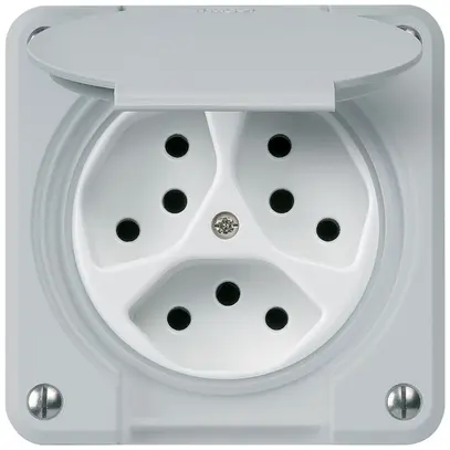 Presa INC robusto 3×tipo 13 grigio 