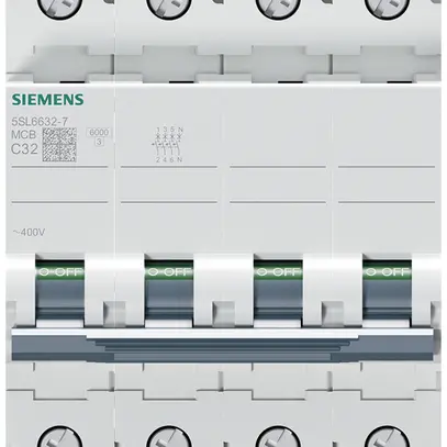 Disgiuntore Siemens SENTRON 5SL6 4P 400V C 32A 6kA 4UM 