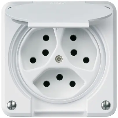 Prise ENC robusto 3×type 13/1 blanc 