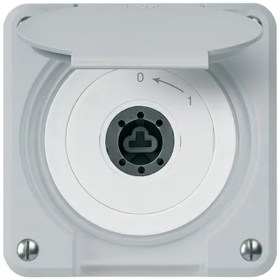 Contatto rotativo a chiave INC robusto IP55 grigio c.coperchio senza cilindro 2P 