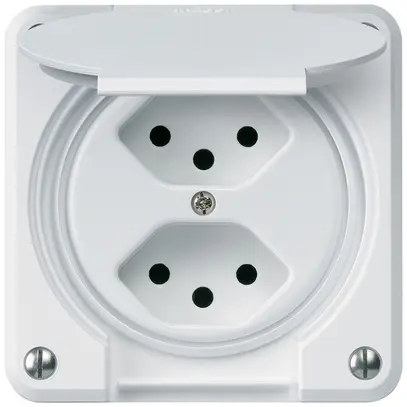 Prise ENC robusto 2×type 13 blanc 