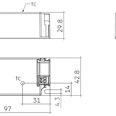 Alimentation LED Tridonic LC 5…30W 59V 350…700mA DALI 127×34×30mm 