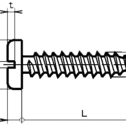 Vite a lamiera 3.9×22mm testa cilindrica, DIN 7971 C7, zinc. 