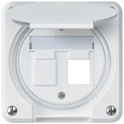 Kit di montaggio INC robusto IP55 piatto bianco per 2×Keystone 