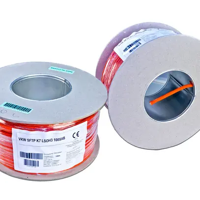 Cavo di rete S/FTP, 100 m, arancione Cat.7, AWG23, LSOH3, 1000Mhz, Cca s1a d1 