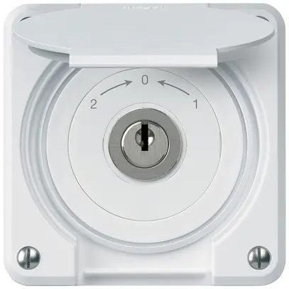 UP-Schlüsselschwenktaster robusto IP55 weiss mit Deckel Wechsler 