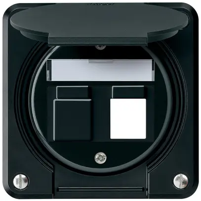 Kit de montage ENC robusto IP55 plat noir pour 2×Keystone 