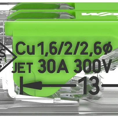 Verbindungsklemme WAGO Green Range 2L 0.5…6mm² mit Hebel gn Transparent 