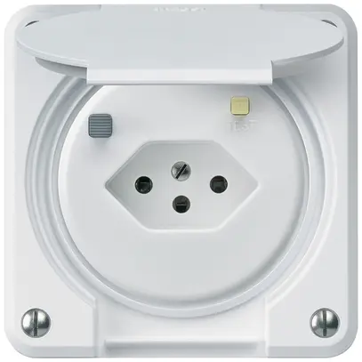 Presa FI INC robusto C T13 30mA bianco, con shutter 