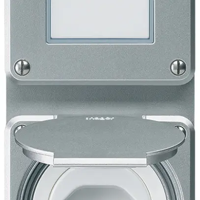 Combinaison ENC Hager robusto I-I verticale 3/1L+type 13, aluminium 