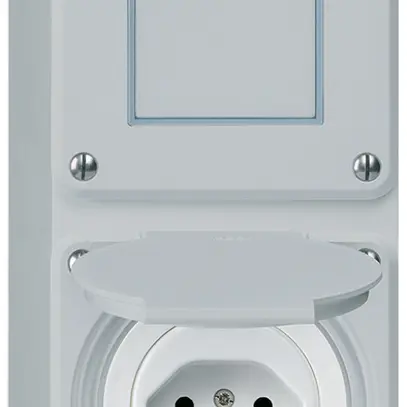 AP-Kombination Hager robusto I-I vertikal 3/1L+Typ 13, grau 