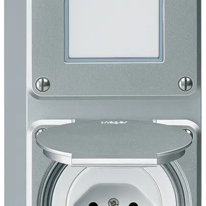 Combinaison AP Hager robusto I-I verticale 3/1L+type 13, aluminium 