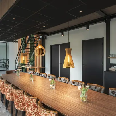 Luminaire suspendu SLV WUD ballshape E27 1×60W direct Ø320mm brun 