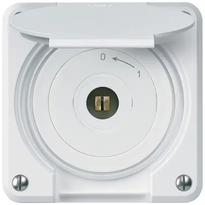 Contatto rotativo chiave quadrata INC robusto IP55 bianco con coperchio 2P 