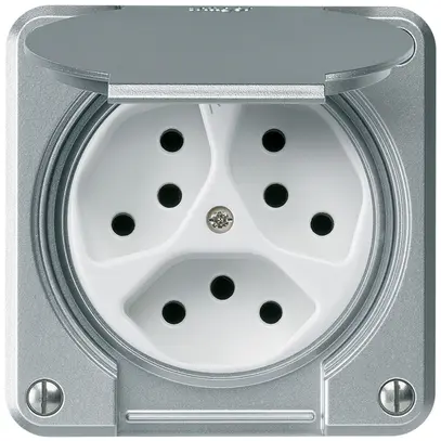 Prise ENC robusto 3×type 13/1 aluminium 