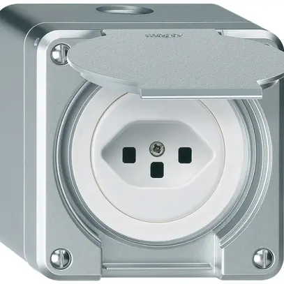 Prise AP robusto type 23 aluminium avec bornes à fiches 
