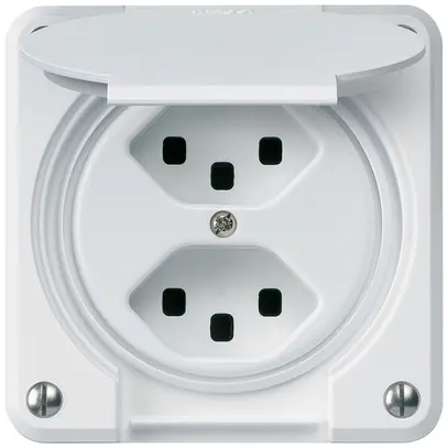 Presa INC robusto 2×tipo 23 bianco 