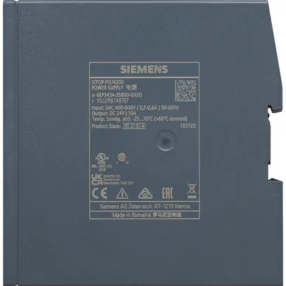 Alimentazione Siemens SITOP PSU4200 IN: 120/240V OUT: 24VDC/10A 240W 